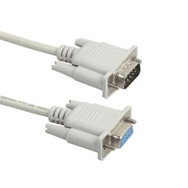 CABLEPELADO RS232 DB9 Serial Cable | Printer and Communication | RS232 DB9 Male to Female | 9 Pin | Beige | 1.80m