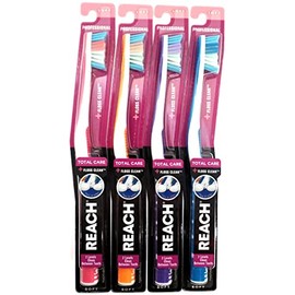 REACH Total Care Floss Clean Toothbrush Soft Full 1 Each (Colors May Vary) (Pack of 4)