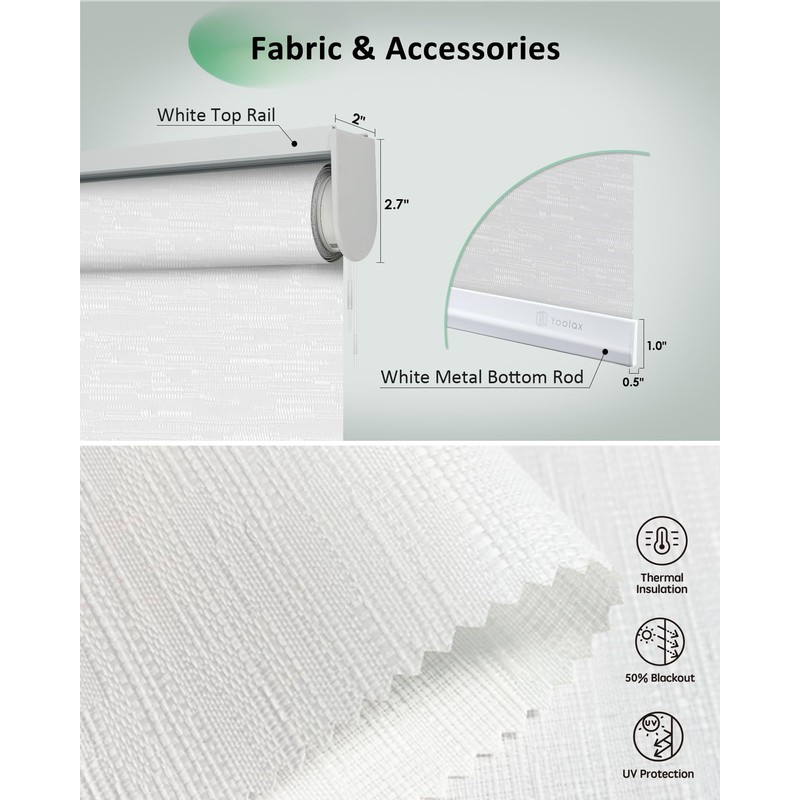 Motorized Blinds App Control, Jacquard White, 32" W x 72"