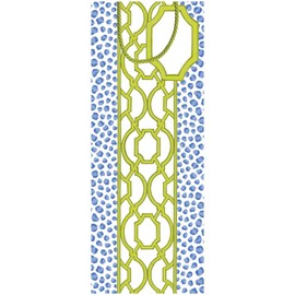 Caspari Knots And Spots Blue & Green Wine & Bottle Gift Bags - 1 Gift Bag Included