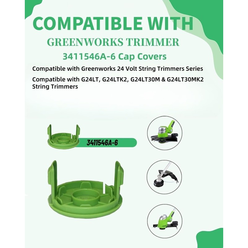 Eyoloty 3 Pack G24LT Spool Cover Compatible with Greenworks 24V