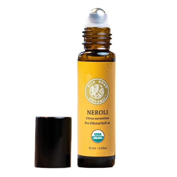 Organic Neroli Essential Oil Roll on,Citrus Aurantium, Floral Aromatherapy,Repair Hair and Rejuvenates Skin - Pure, Natural, Prediluted 10 ml Roller