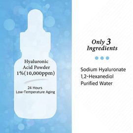 CosDeBAHA Pure 100 Hyaluronic Acid Moisturizer Serum, anti-aging, anti-wrinkles, Original Collagen Booster, Plumping, Softens Fine Lines, HA Powder 1 