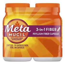 Metamucil Fiber Therapy for Regularity, Fiber Supplement, 340 Capsules