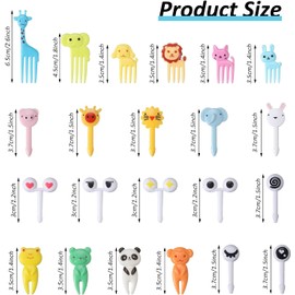 120 Piezas Palillos de Comida para Animales Grado Alimenticio Palillos de Tenedor para Niños, Palillos de Alimentos, Palillo de Dientes de Postre, Lindos Palillo de Dientes de Dibujos Animados, para Niños Postre Fruta Pastelería, Familia, Restaurante y F