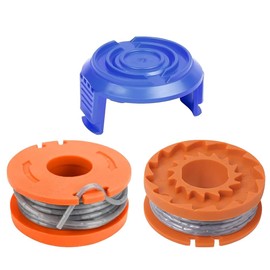 Ershengsan 2 PCS Strimmer Spool Compatible with Mac Allister MGTP18Li Trimmer Line, Trimmer Replacement Spool Line with Spool Cover, Replacement Strimmer Line for Macallister(2 spool + 1cover)