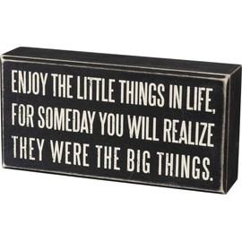 Primitives by Kathy 15861 Classic Box Sign, 8 x 4-Inches, Enjoy The Little Things