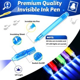 Joycover Invisible Ink Pen with UV Light for Kids, 12 Pack Spy Pen and Notebook, Spy Party Favors for Kids 4-8 8-12, Classroom School Prize Goodie Bag Stuffers, Christmas Birthday Gift for Boys Girls
