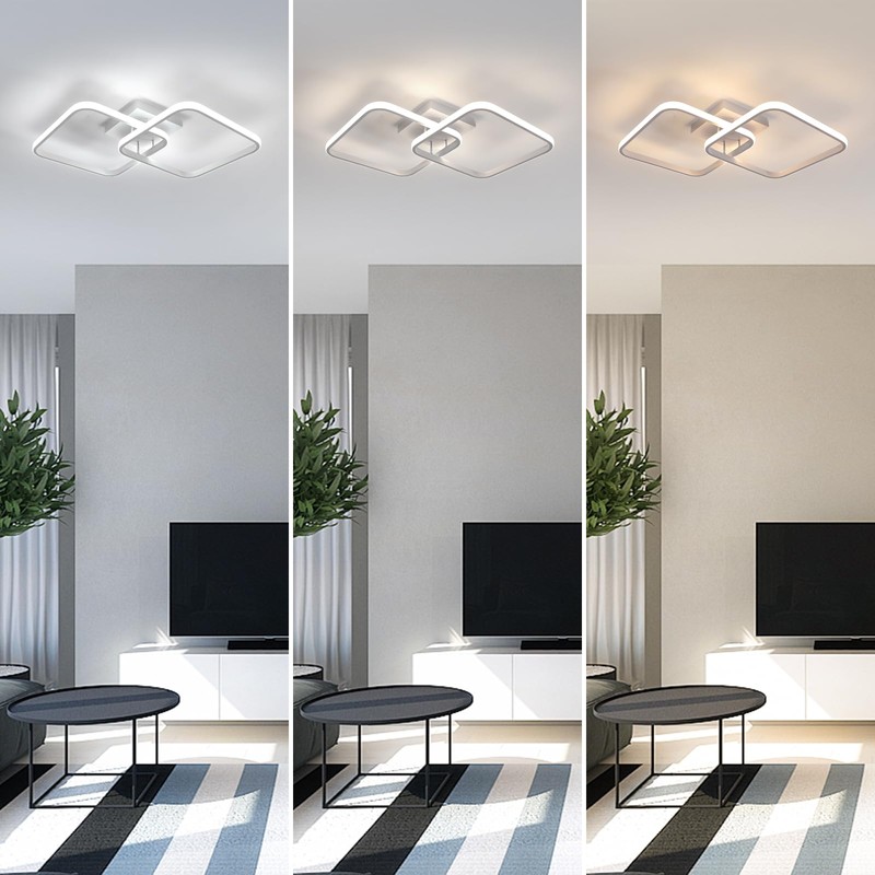 DELIPOP 23 Inch Dimmable Modern Ceiling Light, 36W 3000K/4500K/6000K Color
