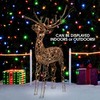 Alpine Corporation 35"H Outdoor Rattan Holiday Reindeer Lawn Decoration with