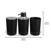iDesign 4-Piece Bathroom Accessories Vanity Countertop-Black/Clear Fluted Soap Pump Set
