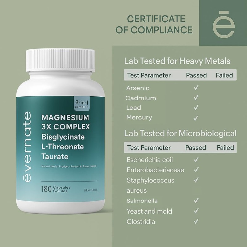 Magnesium 3X Complex – Bisglycinate, L-Threonate & Taurate – 3-in-1