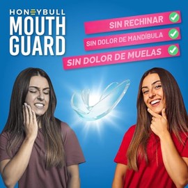 HONEYBULL Juego de protectores nocturnos antimoliendas, protectores bucales moldeados personalizados para rechinar dientes, 2 grosores para rechinar d
