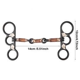 Cunyuer Horse Bit, 5.5" Horse Bits Western, Snaffle Bit with Copper Wire Wrapped, Stainless Steel Junior Cow Horse Bit, Short Shank Gag Bit for Training Equestrian