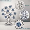 Evil Eye Flowers Lucky Tree with Silver Ganesha Hindu Elephant