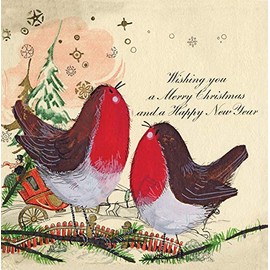 Alex Clark Vintage Robins Christmas Card Bird Image