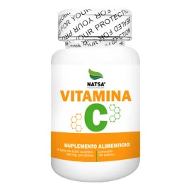 Vitamina C 100 Tabletas 500 Mg Cu, Calidad Premium Sabor Natural