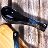 Japanese Soup Spoon set of 5, Blue and Black Vintage