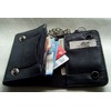 Biker Leather Wallet H.D. Skull Silver Leather Colour Black with