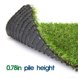 Griclner Artificial Grass Lawn Turf 0.8inch Realistic Synthetic Grass Mat, Indoor Outdoor Garden Lawn Landscape for Pets,Fake Faux Grass Rug with Drainage Holes