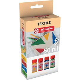 Talens Art Creation Textile Paint, Set of Permanent Fabric Paint, 4 Pearlescent Colours for T-Shirts, Shoes, Clothing, DIY, Upcycling