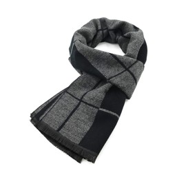 Scarf for Men Fall Winter Warm Scarves Gifts for Men Christmas Gifts Black & Grey