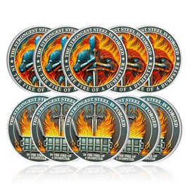 10Pcs Knights Dumpster Fire Coin, Knight's Sword Dumpster Fire Challenge Coin - Funny Office Desk Accessories - Novelty Coins Pocket Token - Inspirational Office Gifts for Men Women