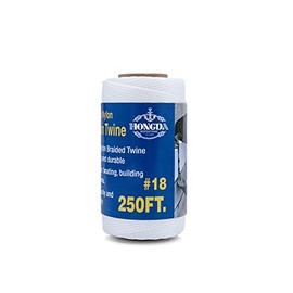 HONGDA Mason Line, 250 Feet #18 Braided Nylon Mason line String Perfect for Masonry Jobs and for The Layout of General Construction, Gardening, DIY Project, White