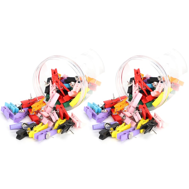 100pcs Push Pins Clips Small Mini Colorful Picture Photo Clips