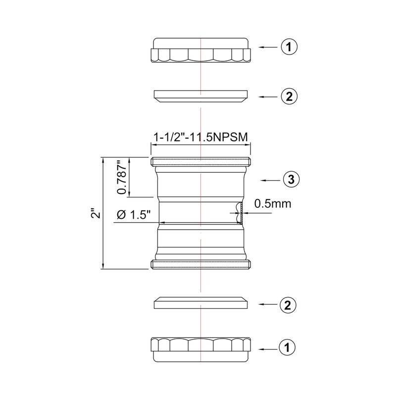 ZM 1-1/2-Inch or 1-1/4-Inch by 1-1/2-Inch Straight Extension Coupling Trap