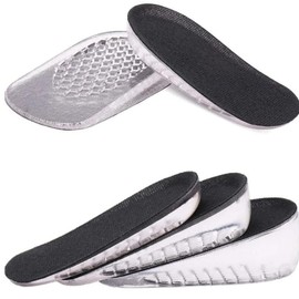 2 Pares Plantillas invisibles para aumentar la altura. Medias plantillas para absorción de golpes. Talón de elevación (Hombres 2.5cm)