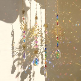 Suncatcher with Amethyst Crystal Hanging - 4 Pcs Hanging Suncatcher Crystal Light Indoor Outdoor Home Garden Wedding Decoration