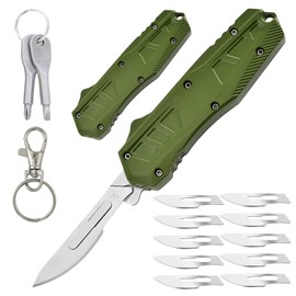 Automatic knife,Auto Retractable Utility Knife Set,Scalpel knife,Automatic knife,Safety Black Automatic Box Cutter,Cross-head tool keychain&keychain,Outdoor Portable tool set