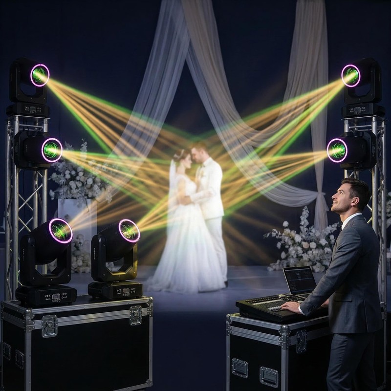 XPCLEOYZ 150W Moving Head Lights, 18-Facet Prism Stage Beam DJ