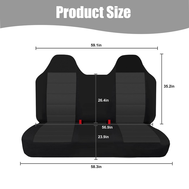 FIOQE Truck Seat Cover Front Solid Bench Seat Covers with