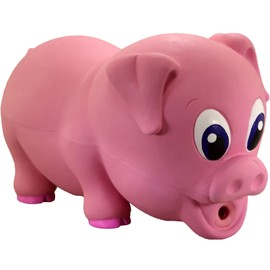 PetSport Naturflex Tiny Tots Small Pig Latex Dog Chew Toy | All-Natural Soft, Squeaky, Non-Toxic Rubber Chew Toy | Safe for Indoor Play | 3.5"