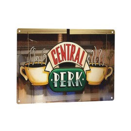 Metal Sign Central Perk Cafe Painting Friends Christmas Decoration Tin Sign Vintage Bar Man Cave Garage Kitchen Home Wall Decoration Art Sign Yard Decor 12 X 8 Inch