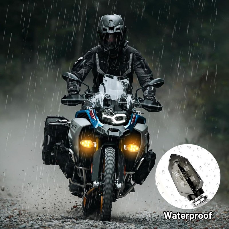 Suevut Set of 4 LED Motorcycle Indicators, E-Approved 12 V