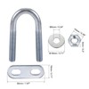 sourcing map Round U-Bolts 8 Sets 0.63"(16mm) Inner Width 46mm
