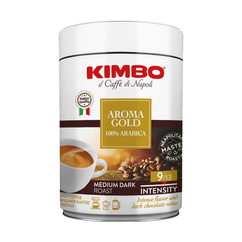Kimbo Aroma Gold 100% Arabica Ground Coffee | Medium Dark