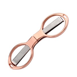 Rose Gold Multifunctional Folding Fishing Scissors 8 Stainless Steel Glasses Shaped Mini Scissors for Fishing Camping