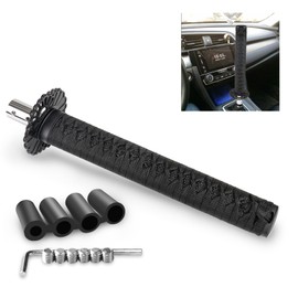 HTRACING Katana Gear Shift Knob Samurai Sword Shifter Knob Universal Fit for Manual Cars with Adapters Black（26cm）