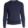 Lands' End Mens Cashmere V-Neck Sweater Radiant Navy Regular Large