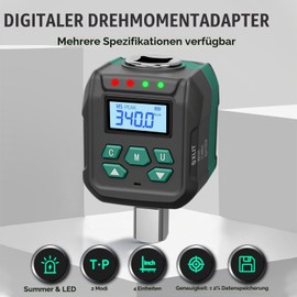 XLIT Digital Torque Adapter 1/2 Inch 17-340 Nm ±2% Accuracy with Buzzer and LED Warning Includes 2 Reducers (1/4 Inch and 3/8 Inch) for Car Motorcycle Bicycle