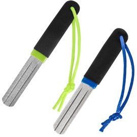 HaoHanEup V-Groove Dart Sharpener, 2Pcs Precision Double Sided Diamond Grinding File, Portable Hook Sharpener With Handle, Compact Slim Design, Rapid Sharpening Tool for Reduced Bounce Outs