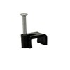 On1shelf® Black Flat Cable Clips with Fixing Nail 12mm 50