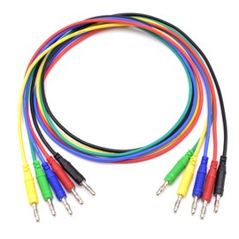 5 Colors 4mm Banana Plug Male to Male Test Leads 14AWG Heavy Duty Jumper Wires Silicone Soft Test Cable for Multimeter Electrical Testing 20A 3Ft