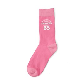 D Design Invent Print! 65th Birthday Gift Pink Ankle Socks Present for Women 65 Ladies Size 4-7
