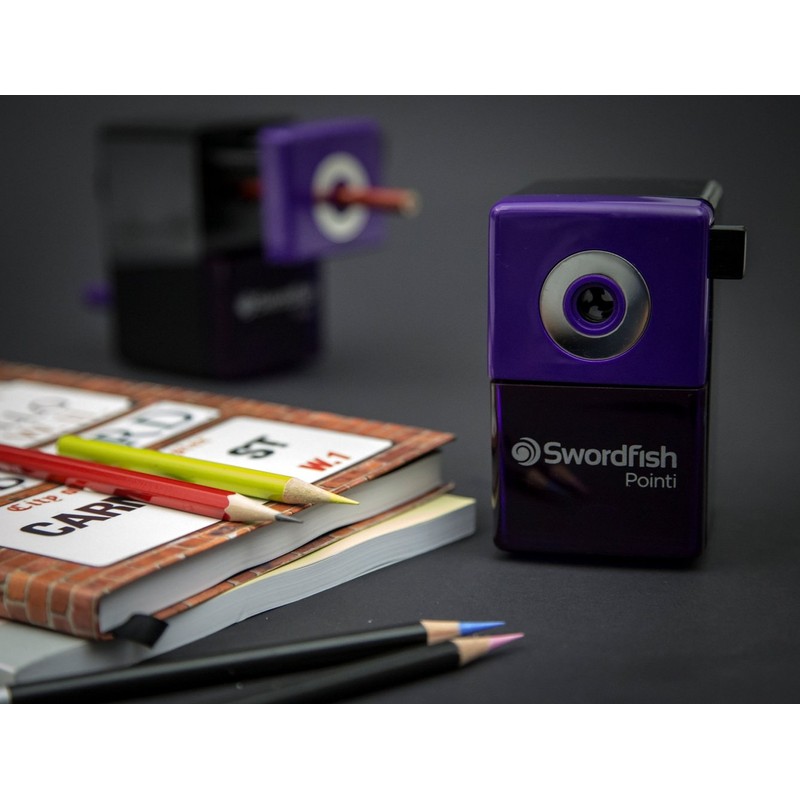 Swordfish ‘Pointi’ Desktop Manual Pencil Sharpener with Helical Blade and