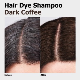 Yocisku Hair Dye Shampoo, Gray Hair Coverage Dye Shampoo, Hair Color Shampoo for All Hair Types, Champu Para Canas, Suitable for Home and Salon (Dark Coffee)